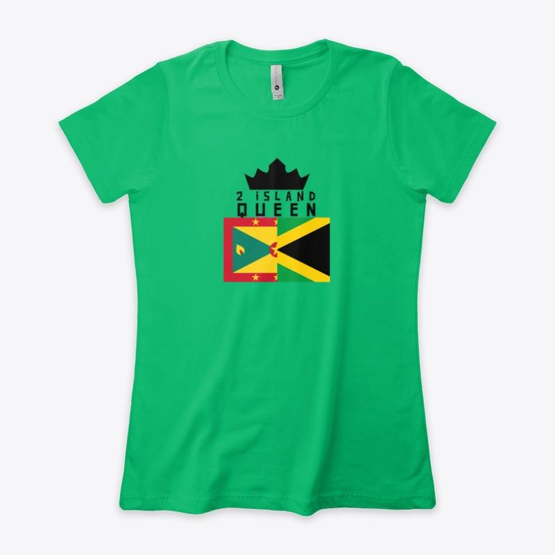 2 Island Queen  Grenada Jamaica T Shirt